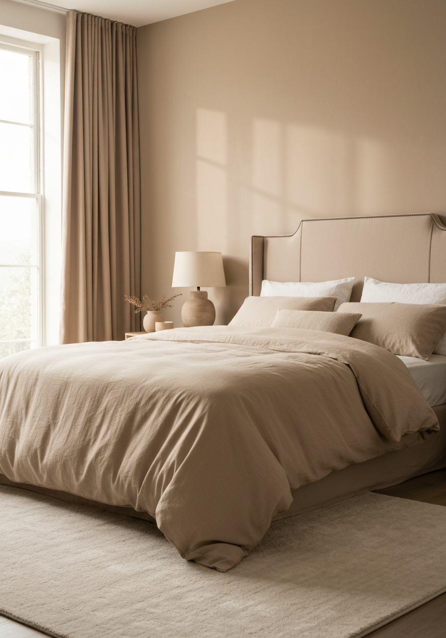 Peaceful bedroom interior